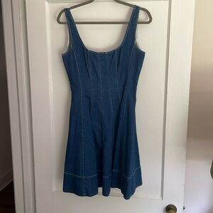Staud Mini Wells Dress Denim Size 4